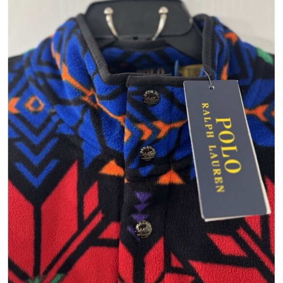 Polo Ralph Lauren XL Snowflake Brushed Fleece Snap Pullover NWT $248 - Picture 3 of 14